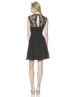 Black Lace Chiffon Keyhole Back Short Bridesmaid Dress